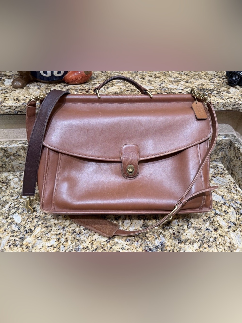 Vintage Coach Messenger Bag Brown Leather Made in USA